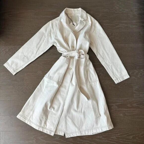 Levis Cream Denim Trench Coat - Picture 1 of 7